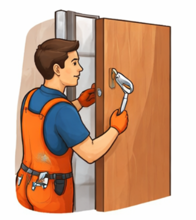 Door repair service Sheffield – handyman fixing door hinge and alignment